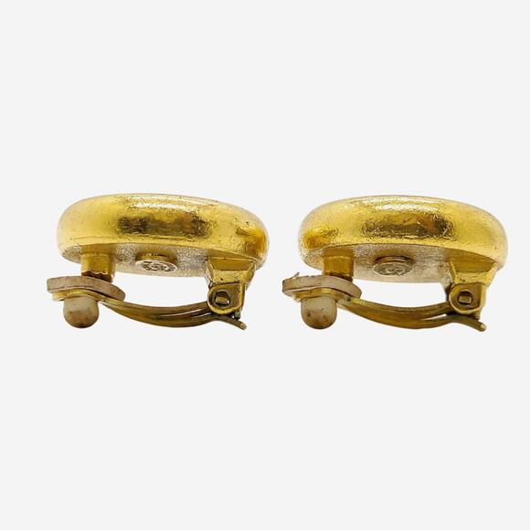 Chanel Faux Pearl 24k Gold-Plated Clip-on Earrings - Picture 2 of 8